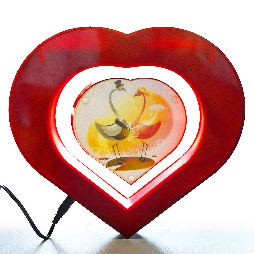 Romantic Heart Shape Magnetic LED Photo Frame